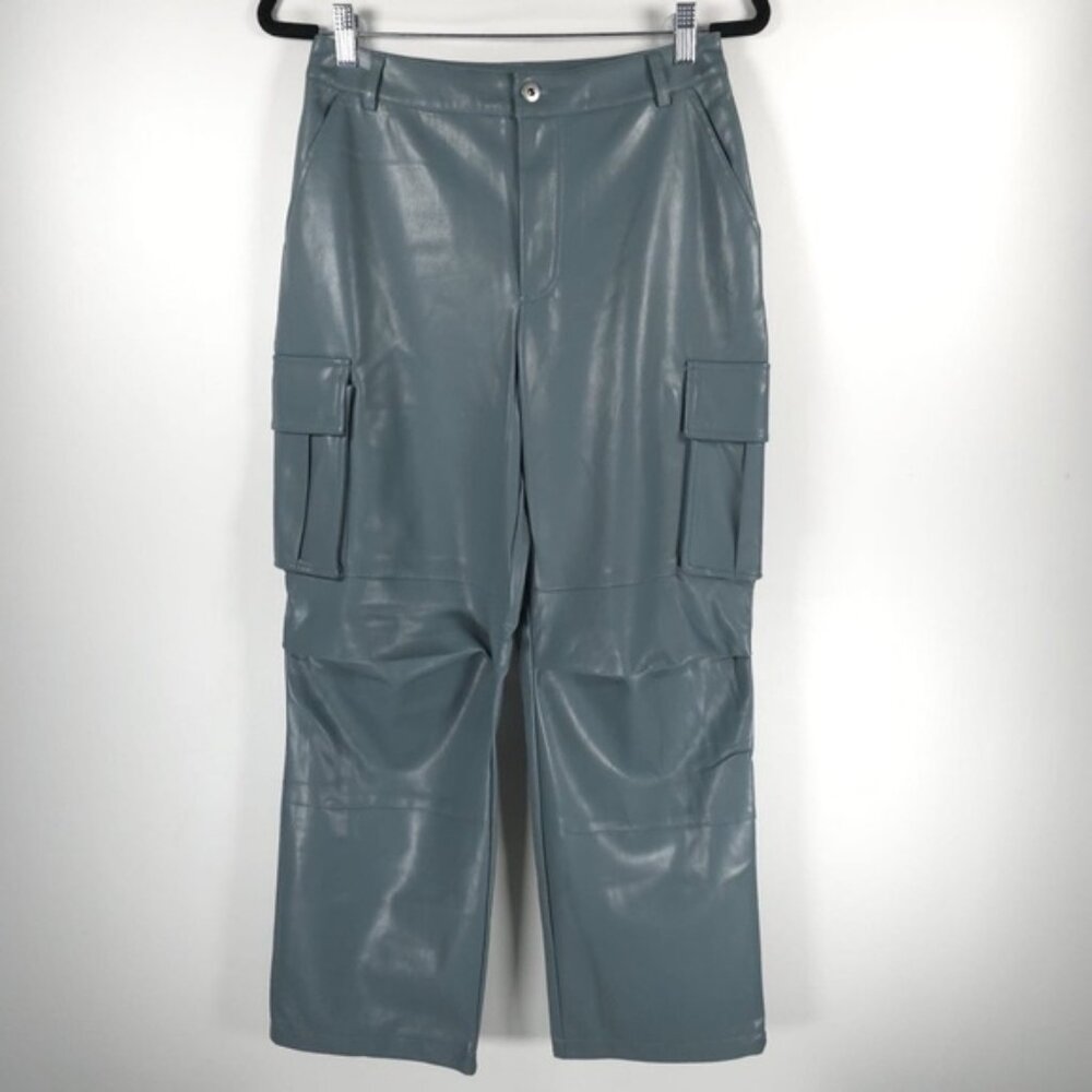 NEW 7 for all mankind FAUX LEATHER Cargo Straight Pants Style‎ 82336 Size S